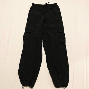 Bluenotes Denim Parachute Pants Black Nylon Womens Size Small